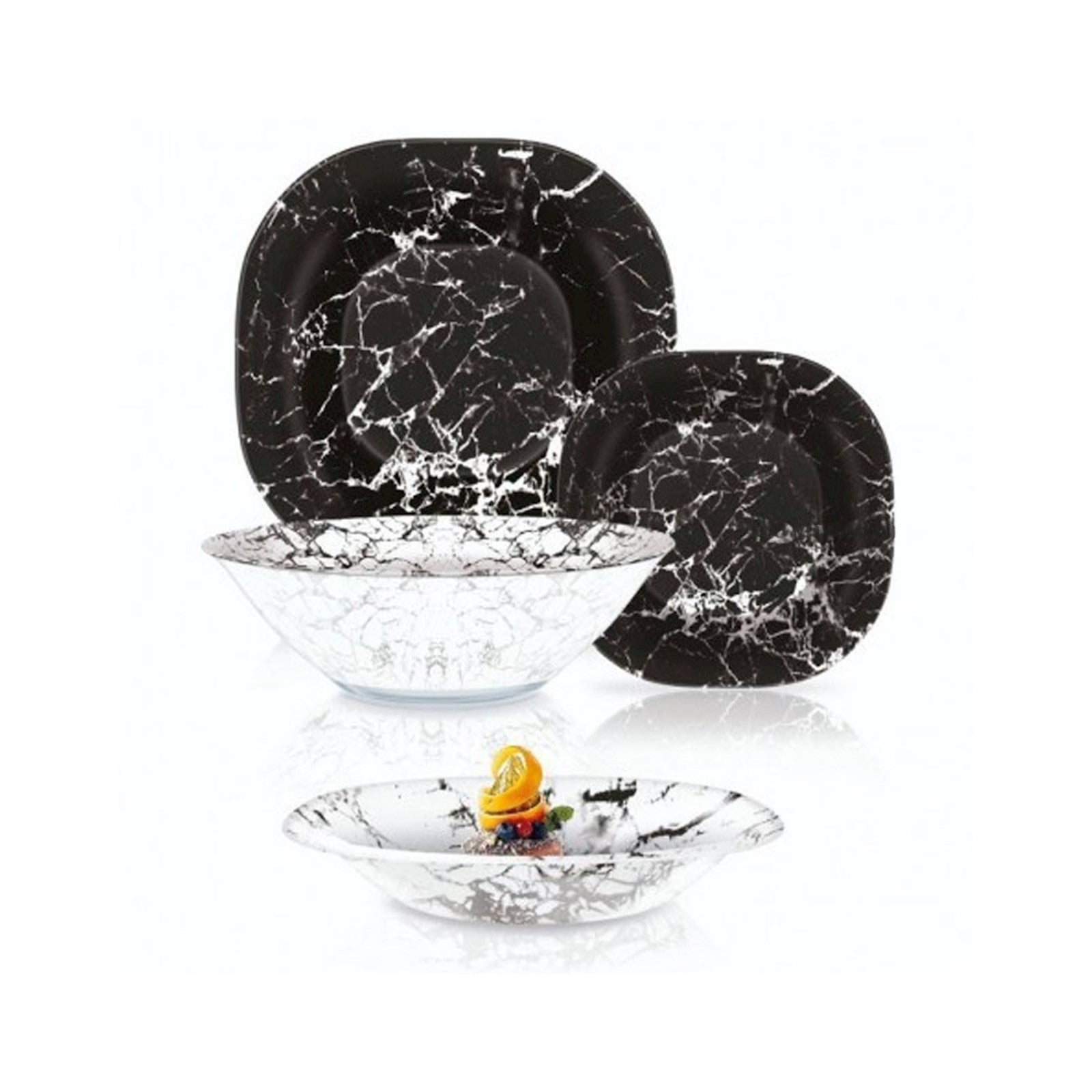 NEO CARINA MARBLE BLACK 19 PCS DINNER SET - Abed Tahan